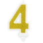 Preview: Number Candle - 4 - Gold
